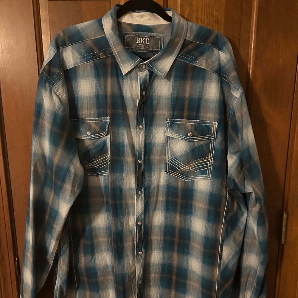 BKE Western Shirt 3XL Athletic Fit with Pearl snaps - gorgeous
